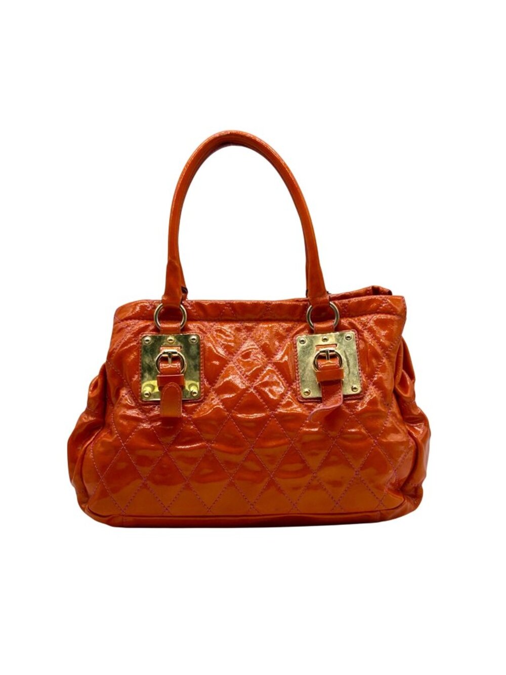 Cavalcanti Burnt Orange Patent Leather Shoulder Bag